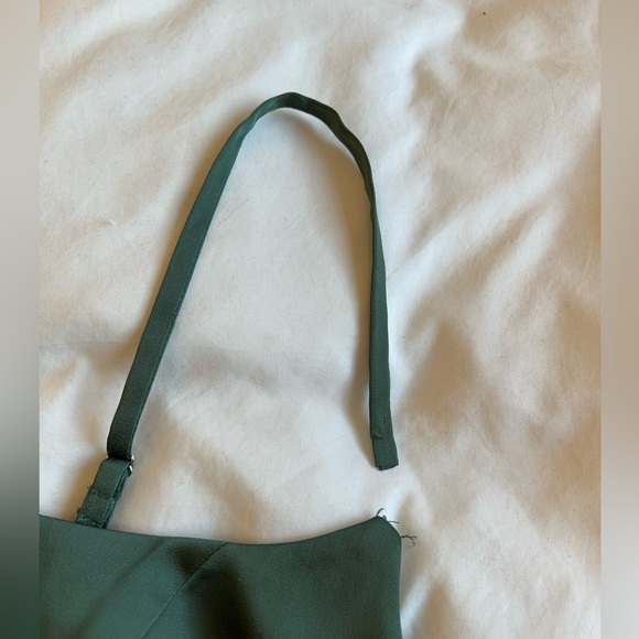 Satin floor length dress from Azazie. Has a slit! Size A8. - Picture 4 of 6